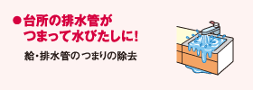 排水管がつまって台所が水びたしに!