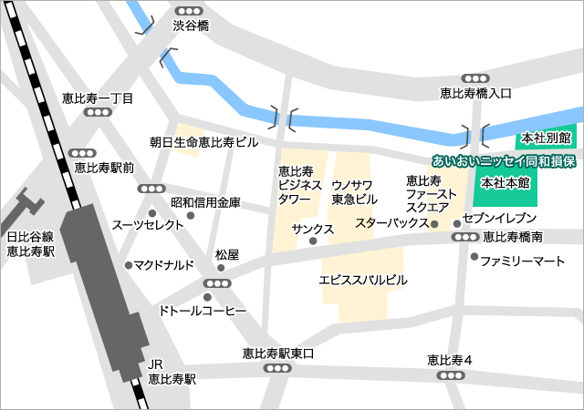 拡大地図 会社情報 あいおいニッセイ同和損保