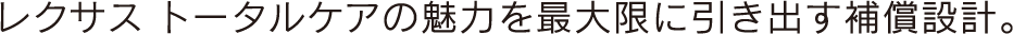 レクサス トータルケアの魅力を最大限に引き出す補償設計。