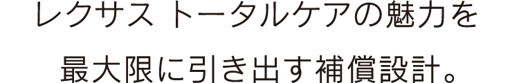 レクサス トータルケアの魅力を最大限に引き出す補償設計。